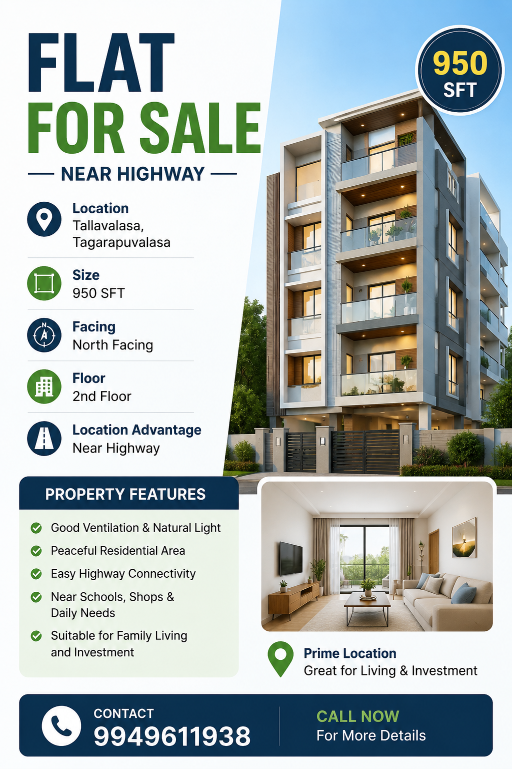 Flat for Sale Near Highway – Tagarapuvalasa